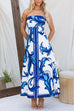 Febedress Strapless Tube Unique Print Swing Maxi Dress