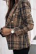 Febedress Double Breasted Open Front Plaid Blazer Jacket