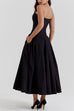 Febedress V Neck Strapless Corset Swing Maxi Dress