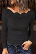 Febedress Long Sleeves Hollow Out Lace Slim Fit Top