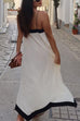 Febedress Spaghetti Strap V Neck Color Block Maxi Holiday Dress