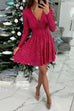 Febedress Wrap V Neck Waisted Sequin Mini Party Dress