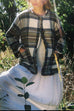 Vintage Button Down Pocketed Plaid Coat