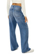 Febedress Casual Wide Leg Distressed Denim Pants