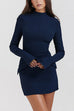 Febedress Mockneck Long Sleeves Bodycon Mini Dress