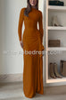 Long Sleeves Draped Slit Maxi Party Dress(7 Colors Available!)