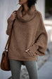 Febedress Cowl Neck Batwing Sleeves Loose Sweater