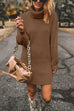 Febedress Turtleneck Long Sleeves Ribbed Knit Sweater Dress(in 7 Colors!)