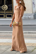 Febedress Decorative Knot One Shoulder Sleeveless Maxi Party Dress