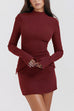 Febedress Mockneck Long Sleeves Bodycon Mini Dress