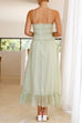 Febedress Frill Trim Lace Up Ruched Maxi Cami Dress