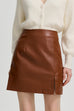 Febedress Slit Front Faux Leather Mini Skirt