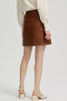 Febedress Slit Front Faux Leather Mini Skirt