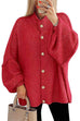 Febedress Button Up Balloon Sleeves Sweater Cardigan