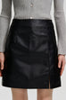 Febedress Slit Front Faux Leather Mini Skirt