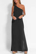 Febedress Sleeveless One Shoulder Side Split Maxi Dress