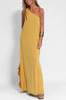 Febedress Sleeveless One Shoulder Side Split Maxi Dress