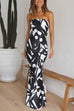 Febedress Off Shoulder Sleeveless Geometric Printed Maxi Party Dress