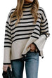 Febedress Turtleneck Side Split Striped Sweater