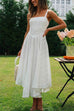 Febedress White Sleeveless Irregular Cami Swing Dress