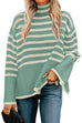 Febedress Turtleneck Side Split Striped Sweater