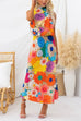 Febedress Sleeveless Tie Neck Waisted Floral Print Maxi Dress