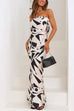 Febedress Off Shoulder Sleeveless Geometric Printed Maxi Party Dress