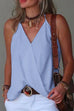 Febedress V Neck Solid Summer Cami Top