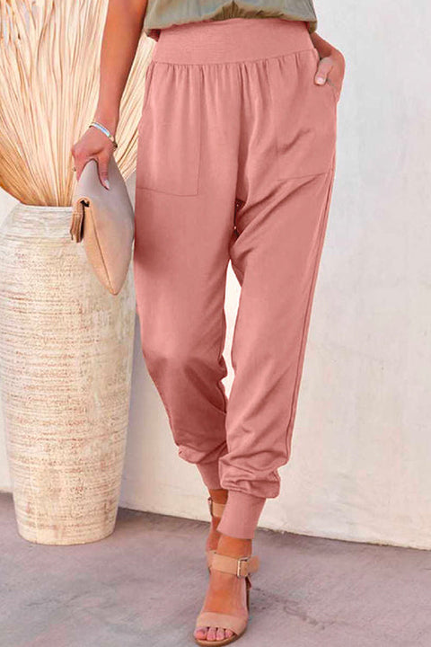 Febedress Solid Side Split Pockets Jogger Pants