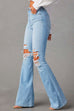 Febedress Distressed Bell Bottoms Ripped Trendy Jeans