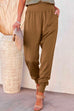 Febedress Solid Side Split Pockets Jogger Pants