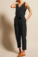 Febedress Casual V Neck Sleeveless Wrapped Jumpsuit