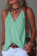 Febedress V Neck Solid Summer Cami Top