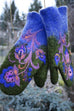 Febedress Christmas Gift Flower Embroidery Mittens