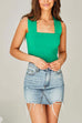 Febedress Square Collar Slim Crop Tank Top