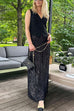 Febedress Elastic Waist Sequin A-line Maxi Skirt