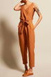 Febedress Casual V Neck Sleeveless Wrapped Jumpsuit