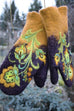 Febedress Christmas Gift Flower Embroidery Mittens