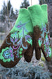 Febedress Christmas Gift Flower Embroidery Mittens