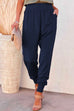 Febedress Solid Side Split Pockets Jogger Pants