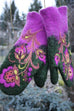 Febedress Christmas Gift Flower Embroidery Mittens