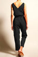 Febedress Casual V Neck Sleeveless Wrapped Jumpsuit