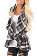 Febedress Lush Sleeveless Plaid Jacket Vest with Pockets