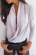Febedress Elegant Heap Collar Long Sleeve Top