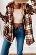 Febedress Stylish Lapel Button Down Plaid Shacket