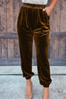 Febedress Elastic Waist Velvet Joggers Pants with Pockets