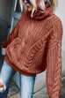 Febedress Winter Turtleneck Long Sleeve Solid Knit Sweater