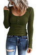 Febedress Crewneck Buttons Long Sleeve Bottoming Top