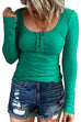 Febedress Crewneck Buttons Long Sleeve Bottoming Top