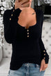 Febedress Crewneck Buttons Long Sleeve Slim Fit Top